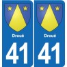 41 Montils blason ville autocollant plaque stickers département ville