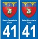 41 Saint-Gervais-la-foret stemma, città adesivo, adesivo piastra dipartimento città