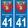 41 Saint-Gervais-la-foret stemma, città adesivo, adesivo piastra dipartimento città