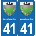 41 Mareuil-sur-Cher blason ville autocollant plaque stickers département ville