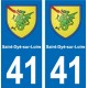41 Saint-Dyé-sur-Loire, stemma, città adesivo, adesivo piastra dipartimento città