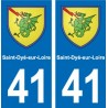 41 Saint-Dyé-sur-Loire coat of arms, city sticker, plate sticker department city