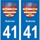 41 Montils blason ville autocollant plaque stickers département ville