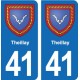 41 Montils blason ville autocollant plaque stickers département ville