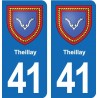 41 Montils blason ville autocollant plaque stickers département ville