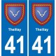 41 Montils blason ville autocollant plaque stickers département ville