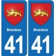 41 Montils blason ville autocollant plaque stickers département ville