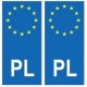 Pologne Polska europe autocollant plaque