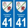 41 Pruniers-en-Sologne blason ville autocollant plaque stickers département ville