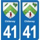 41 Montils blason ville autocollant plaque stickers département ville