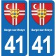 41 Montils blason ville autocollant plaque stickers département ville