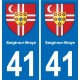 41 Sargé-sur-Braye escudo de armas de la ciudad de etiqueta, placa de la etiqueta engomada del departamento de la ciudad de