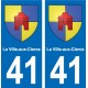 41 La Ville-aux-Clercs blason ville autocollant plaque stickers département ville