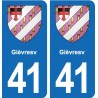 41 Montils blason ville autocollant plaque stickers département ville