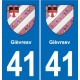 41 Montils blason ville autocollant plaque stickers département ville