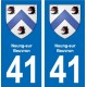 41 Montils blason ville autocollant plaque stickers département ville