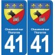 41 Montils blason ville autocollant plaque stickers département ville