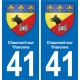 41 Montils blason ville autocollant plaque stickers département ville