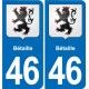 46 Luzech blason autocollant plaque stickers ville