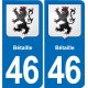 46 Luzech blason autocollant plaque stickers ville