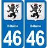 46 Luzech blason autocollant plaque stickers ville