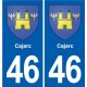 46 Cajarc blason autocollant plaque stickers ville