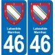 46 Luzech blason autocollant plaque stickers ville