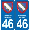46 Luzech blason autocollant plaque stickers ville