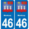 46 Luzech blason autocollant plaque stickers ville