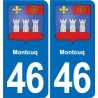46 Luzech blason autocollant plaque stickers ville