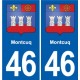 46 Luzech blason autocollant plaque stickers ville