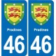 46 Luzech blason autocollant plaque stickers ville