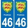 46 Luzech blason autocollant plaque stickers ville