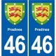 46 Luzech blason autocollant plaque stickers ville