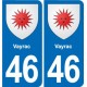 46 Luzech blason autocollant plaque stickers ville