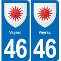 46 Luzech blason autocollant plaque stickers ville