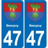 47 Estillac blason autocollant plaque stickers ville