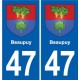 47 Estillac blason autocollant plaque stickers ville