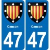47 Estillac blason autocollant plaque stickers ville