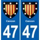 47 Estillac blason autocollant plaque stickers ville
