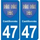 47 Estillac blason autocollant plaque stickers ville