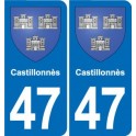 47 Estillac blason autocollant plaque stickers ville