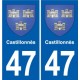 47 Estillac blason autocollant plaque stickers ville