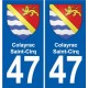 47 Estillac blason autocollant plaque stickers ville