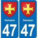 47 Estillac blason autocollant plaque stickers ville
