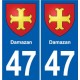 47 Estillac blason autocollant plaque stickers ville