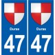 47 Estillac blason autocollant plaque stickers ville