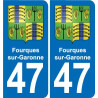 47 Estillac blason autocollant plaque stickers ville