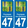 47 Estillac blason autocollant plaque stickers ville