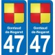 47 Estillac blason autocollant plaque stickers ville